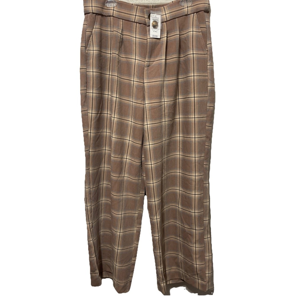 Torrid NWT Women's Wide Leg High Rise Pants Tailored Twill Sz 12 Tall